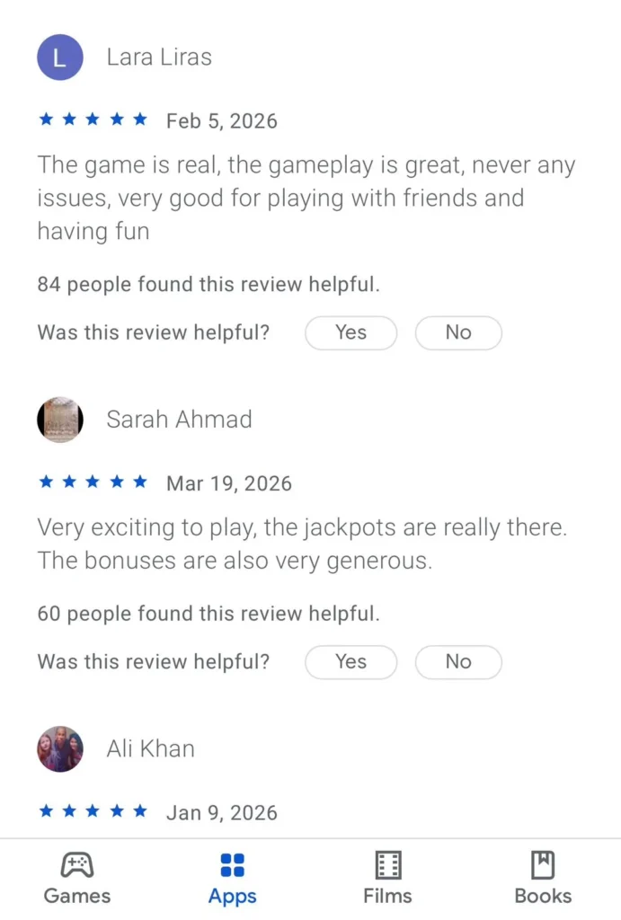 user reviews screenshot